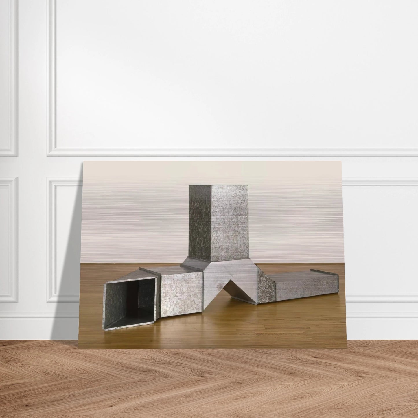 Square Tubes [Series D] - 1967 - Charlotte Posenenske Brushed Aluminum Print - 70x100 cm / 28x40 inches | Charlotte Posenenske Aluminum Print | Charlotte Posenenske Prints