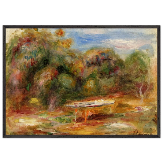 In the Garden at Collettes in Cagnes - Pierre-Auguste Renoir 70x100 cm / 28x40 inches Framed Art Print – Black Wooden Frame