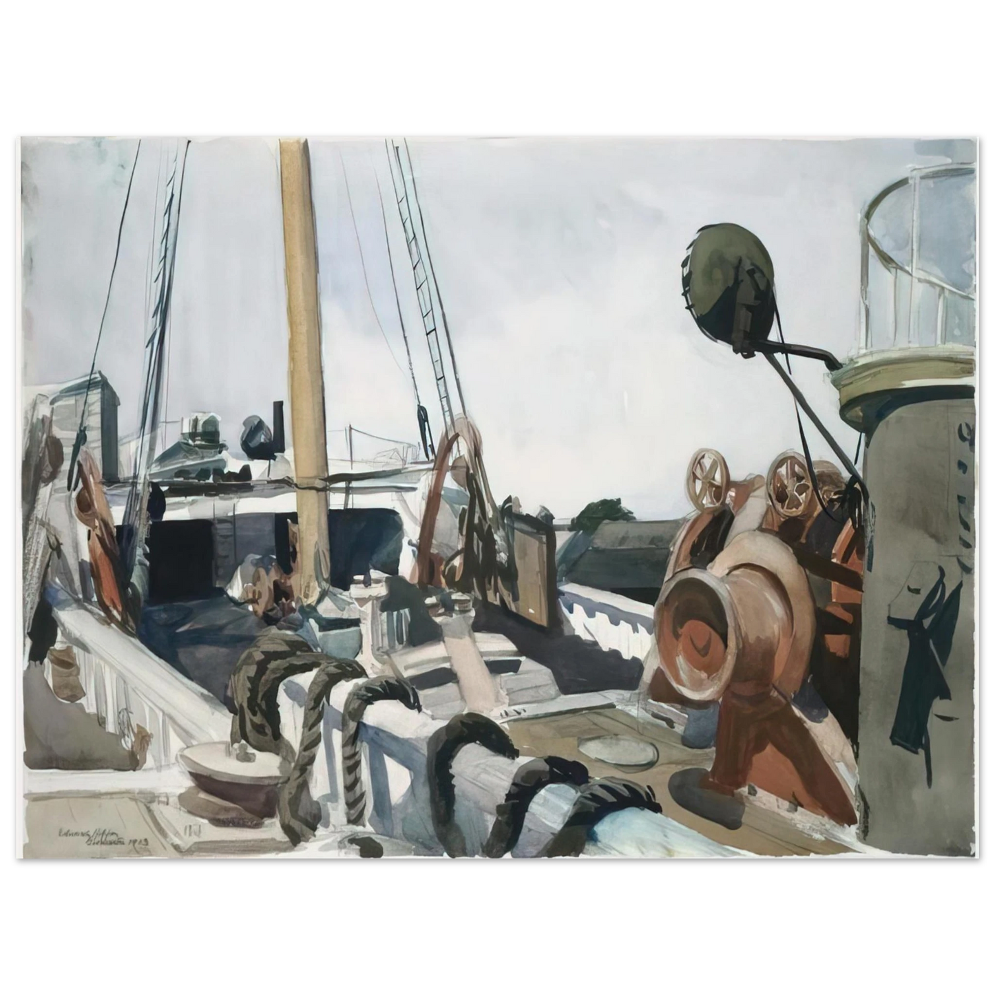 Edward Hopper - Deck of a Beam Trawler, Gloucester Fine Art Poster