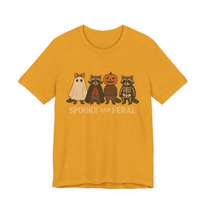 Camiseta de mapache espeluznante, divertida camiseta gráfica de Halloween, bonita camiseta vintage de otoño, moderna camiseta de Halloween para mujer, camiseta de mapache salvaje