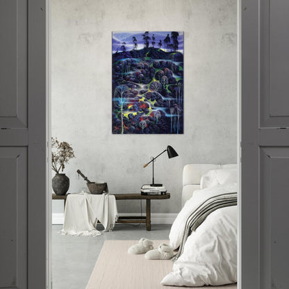 Solemn Solitude - Eyvind Earle Brushed Aluminum Print - 70x100 cm / 28x40 inches | Eyvind Earle Aluminum Print | Eyvind Earle Prints