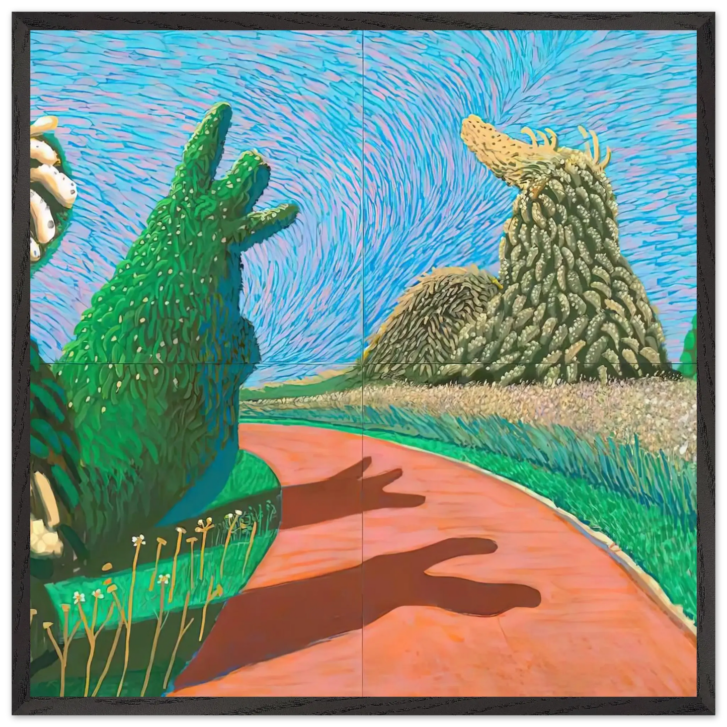David Hockney - David Hockney Wall art - 40x40 cm / 16x16 Inches - Premium Wooden Framed Poster With Fine Art Paper - Black frame
