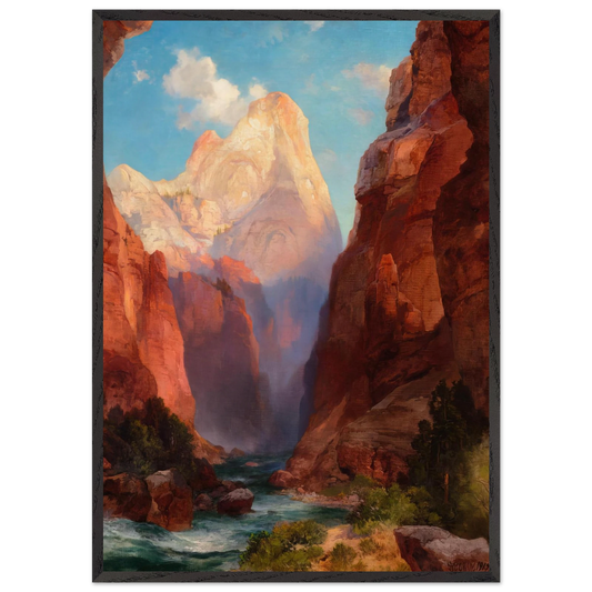 The Rio Virgin Southern Utah - Thomas Moran 70x100 cm / 28x40 inches Framed Art Print – Black Wooden Frame