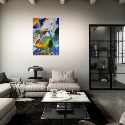MURNAU WITH A CHURCH 1910 - Wassily Kandinsky Brushed Aluminum Print - 70x100 cm / 28x40 inches | Wassily Kandinsky Aluminum Print | Wassily Kandinsky Prints