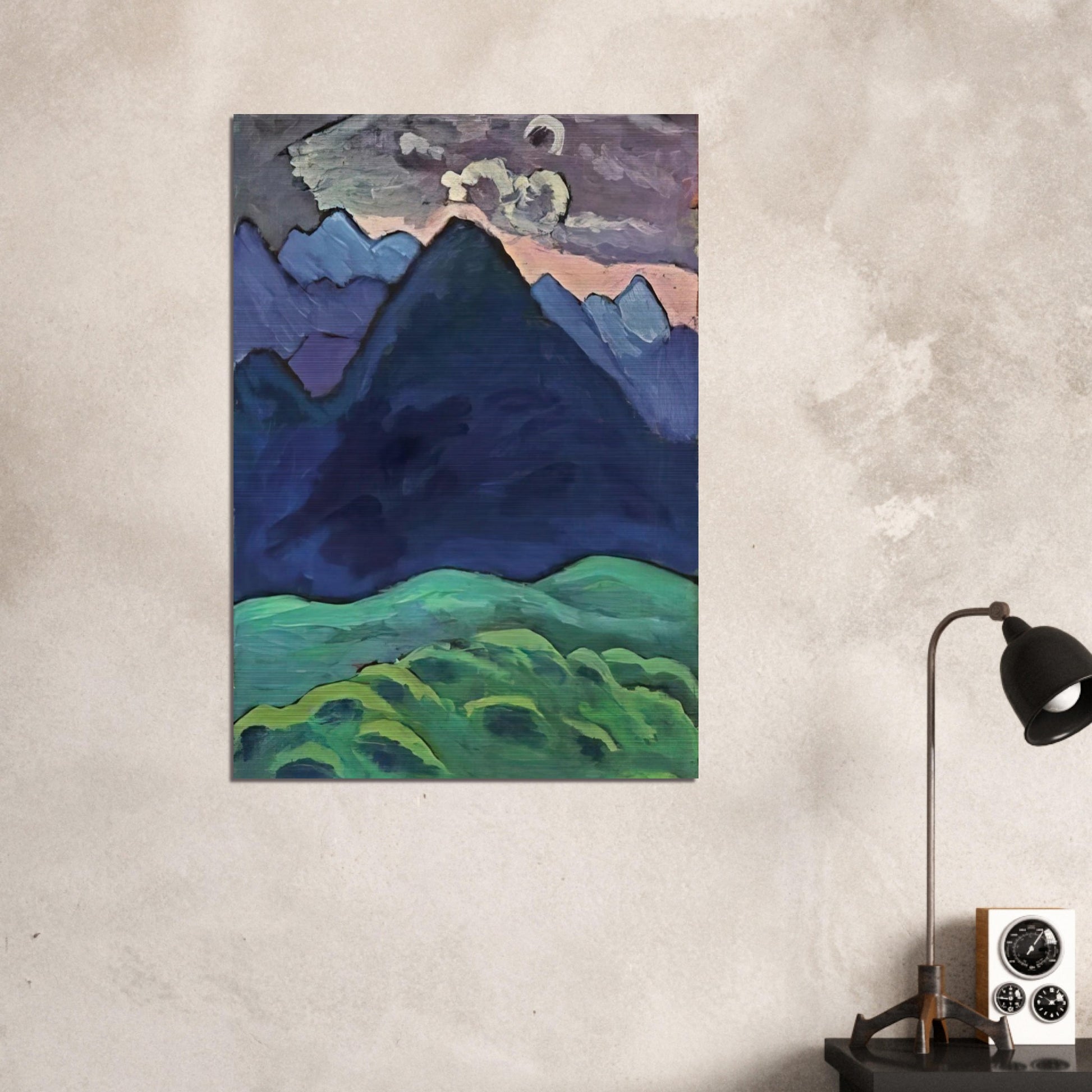 BLAUER KEGELBERG 1930 - Gabriele Munter Brushed Aluminum Print - 70x100 cm / 28x40 inches | Gabriele Munter Aluminum Print | Gabriele Munter Prints