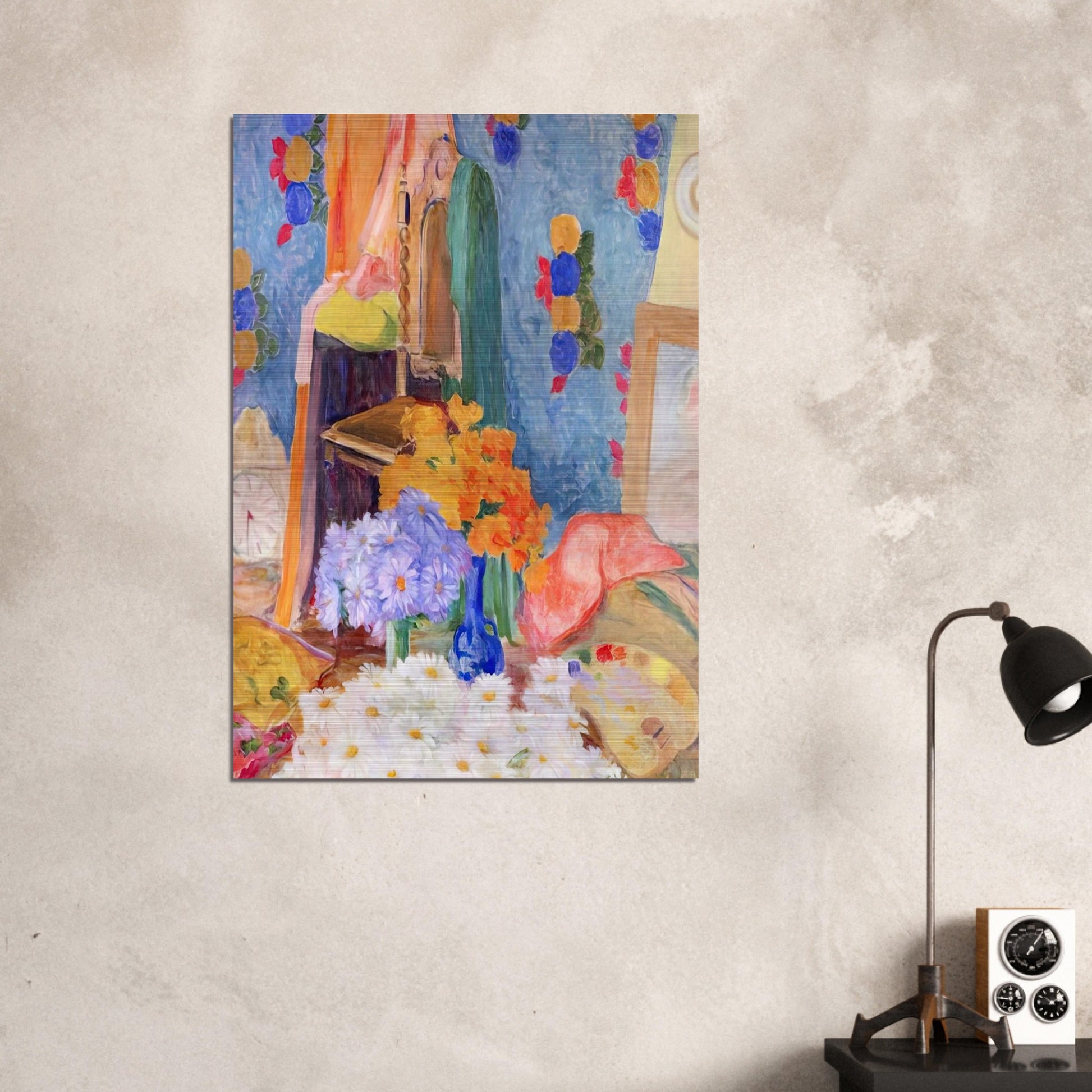 Mario De Andrade's Daisies - Tarsila do Amaral Brushed Aluminum Print - 70x100 cm / 28x40 inches | Tarsila do Amaral Aluminum Print | Tarsila do Amaral Prints
