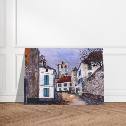 VILLAGE STREET - Maurice Utrillo Brushed Aluminum Print - 70x100 cm / 28x40 inches | Maurice Utrillo Aluminum Print | Maurice Utrillo Prints