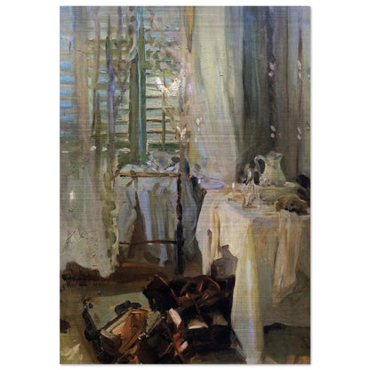 A Hotel Room - John Singer Sargent Brushed Aluminum Print - 70x100 cm / 28x40 inches | John Singer Sargent Aluminum Print | John Singer Sargent Prints