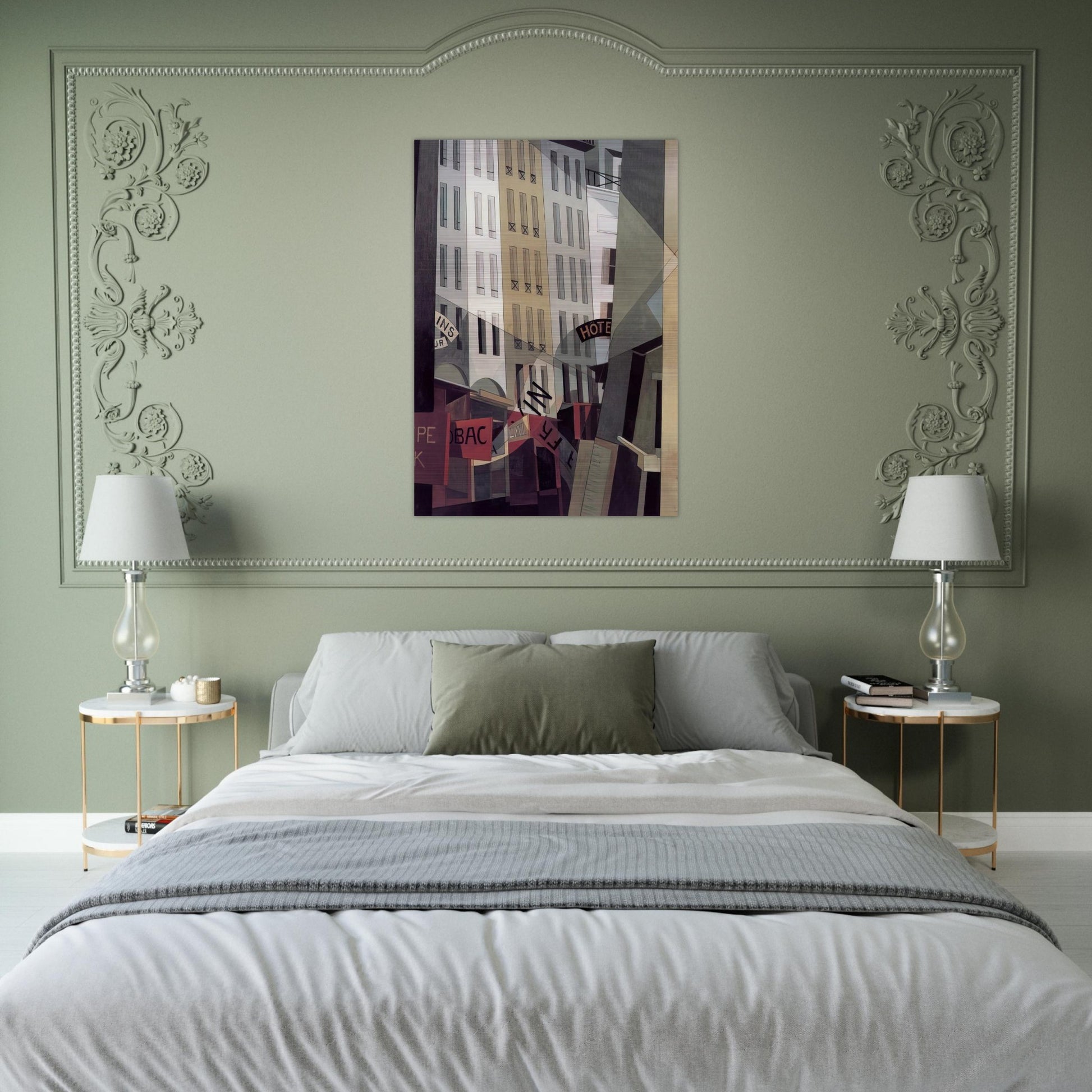 Rue du Singe Qui Pêche - 1921 - Charles Demuth Brushed Aluminum Print - 70x100 cm / 28x40 inches | Charles Demuth Aluminum Print | Charles Demuth Prints