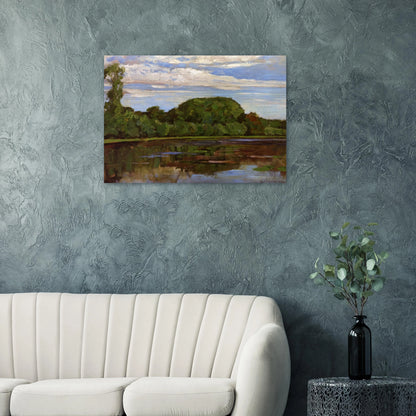 Geinrust Farm with Isolated Tree - Piet Mondrian Brushed Aluminum Print - 70x100 cm / 28x40 inches | Piet Mondrian Aluminum Print | Piet Mondrian Prints