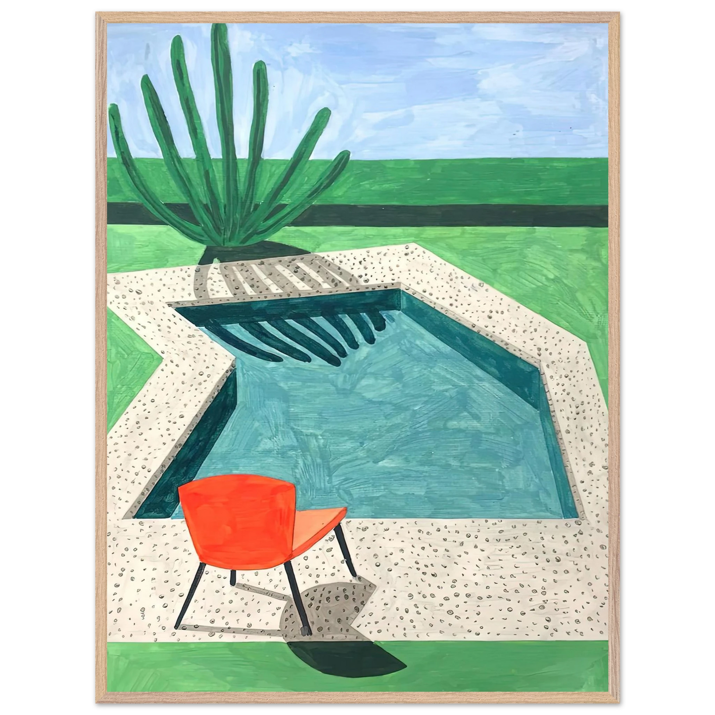 David Hockney - David Hockney Wall art - 70x100 cm / 28x40 inches - Premium Wooden Framed Poster With Fine Art Paper-canvas - Black frame
