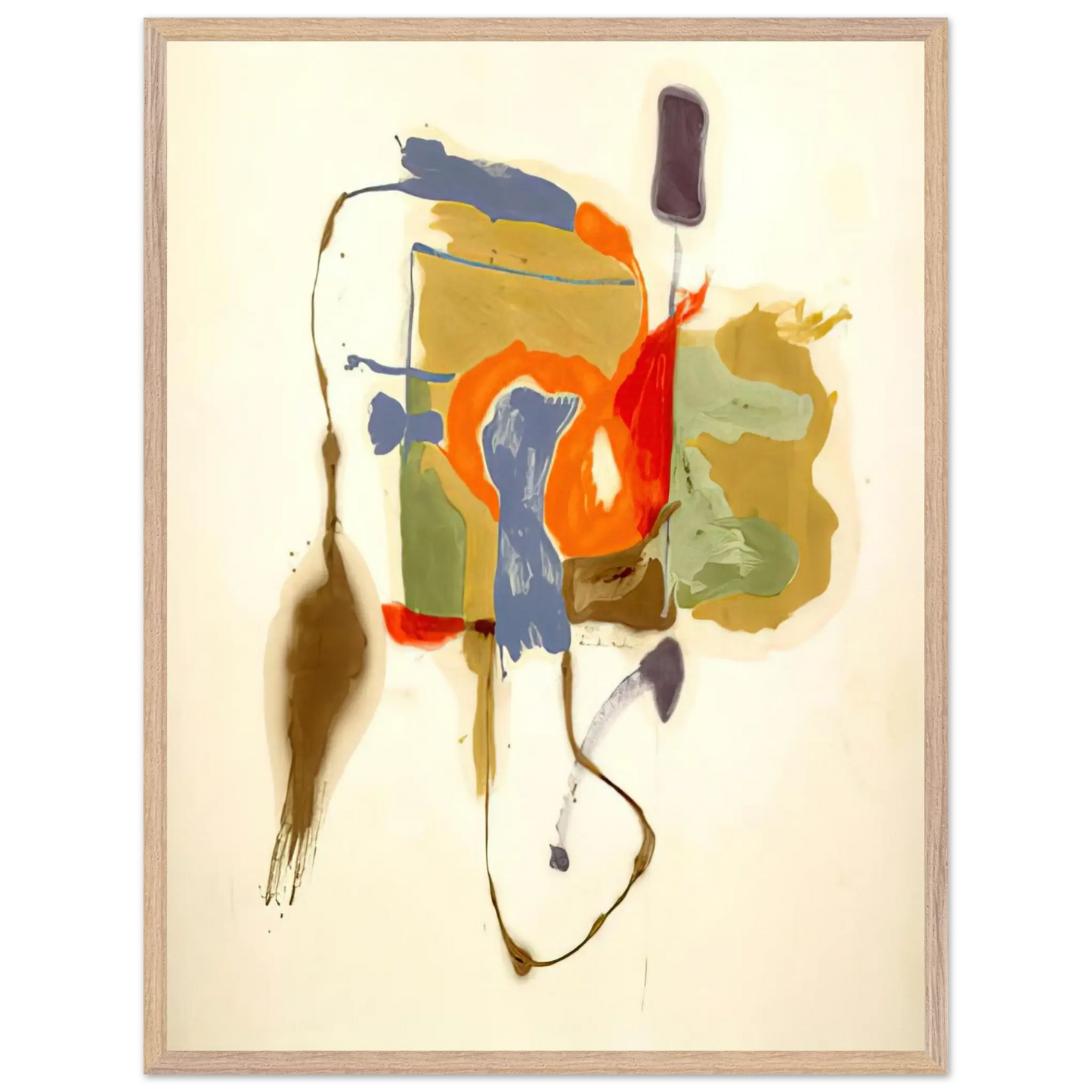 Helen Frankenthaler - Blue Form in a Scene - 1961 Wall art - A3 (29.7 x 42  cm) - Premium Wooden Framed Poster With Fine Art Paper - Wood frame