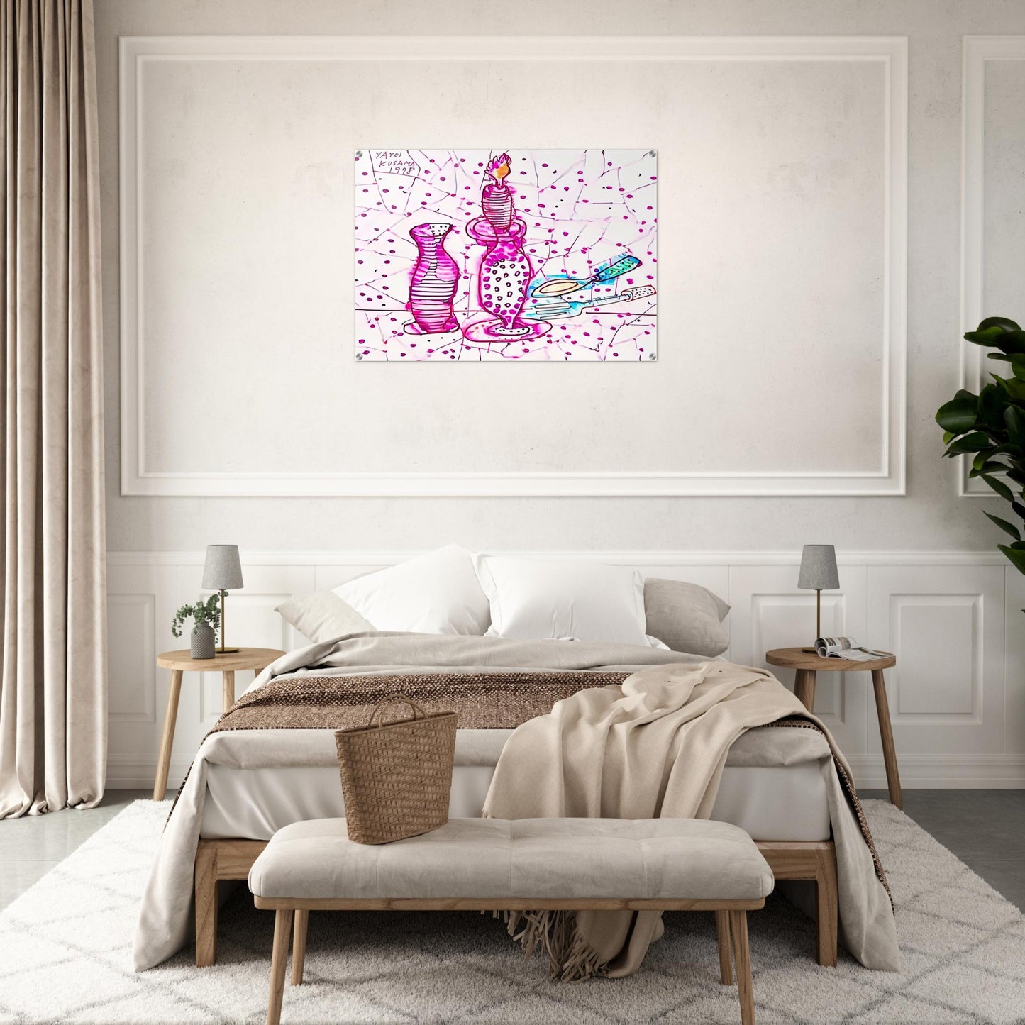 STILL LIFE OF CANDLESTICK 1978 - Yayoi Kusama Acrylic Print - 70x100 cm / 28x40″ inches | Yayoi Kusama Wall Art | Yayoi Kusama Prints