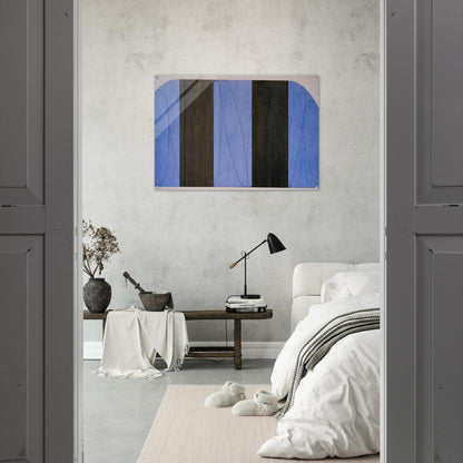 BLUE BLACK FIVE PANEL ZONE PAINTING 1998 - Robert Mangold Acrylic Print - 70x100 cm / 28x40″ inches | Robert Mangold Wall Art | Robert Mangold Prints