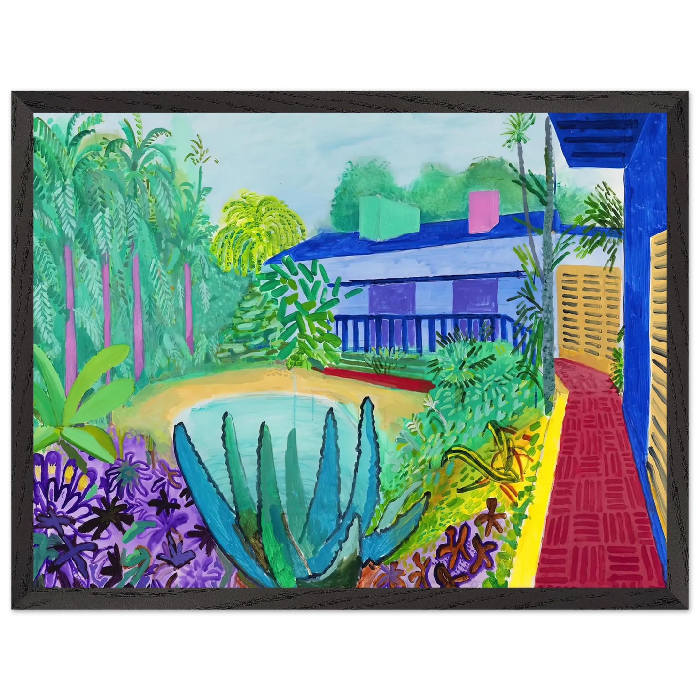 David Hockney - David Hockney Wall art - 21x29.7 cm / 8x12" - Premium Wooden Framed Poster With Fine Art Paper - White frame