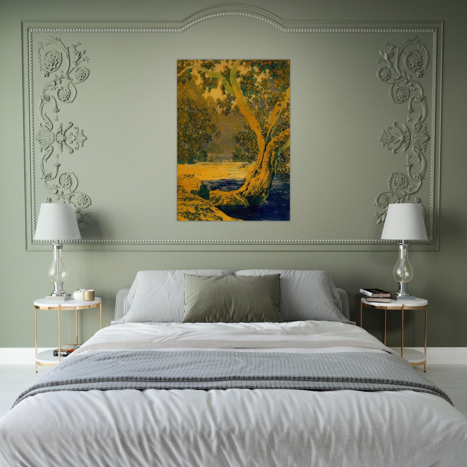 Study for Autumn Brook - Maxfield Parrish Brushed Aluminum Print - 70x100 cm / 28x40 inches | Maxfield Parrish Aluminum Print | Maxfield Parrish Prints