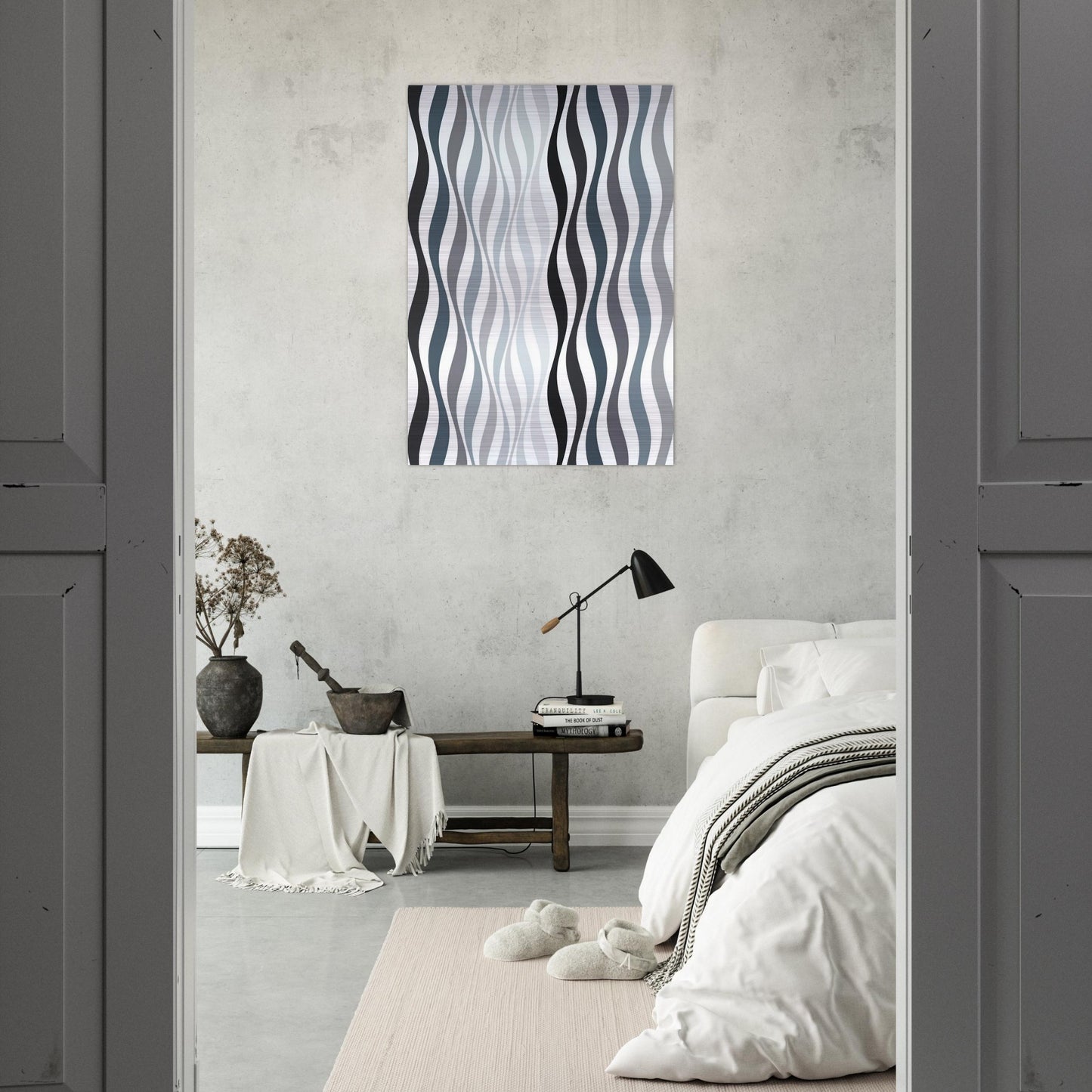 ARREST 2 1965 - Bridget Riley Brushed Aluminum Print - 70x100 cm / 28x40 inches | Bridget Riley Aluminum Print | Bridget Riley Prints
