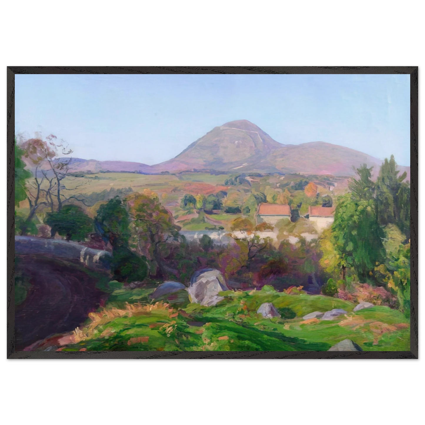 Landscape of Puy de Dome - Armand Guillaumin 70x100 cm / 28x40 inches Framed Art Print – Black Wooden Frame
