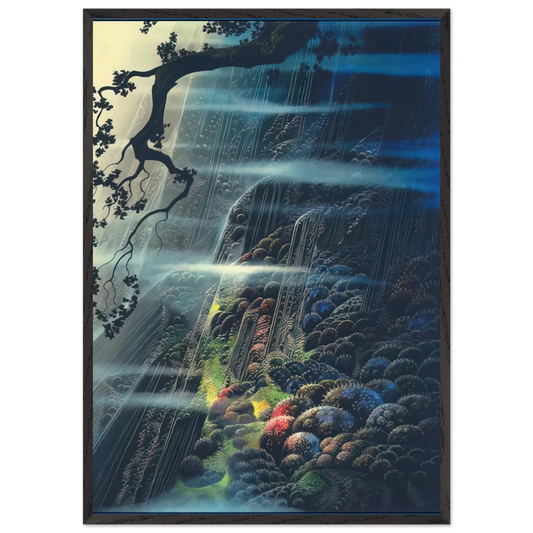 Evening Magic - Eyvind Earle 70x100 cm / 28x40 inches Framed Art Print – Black Wooden Frame