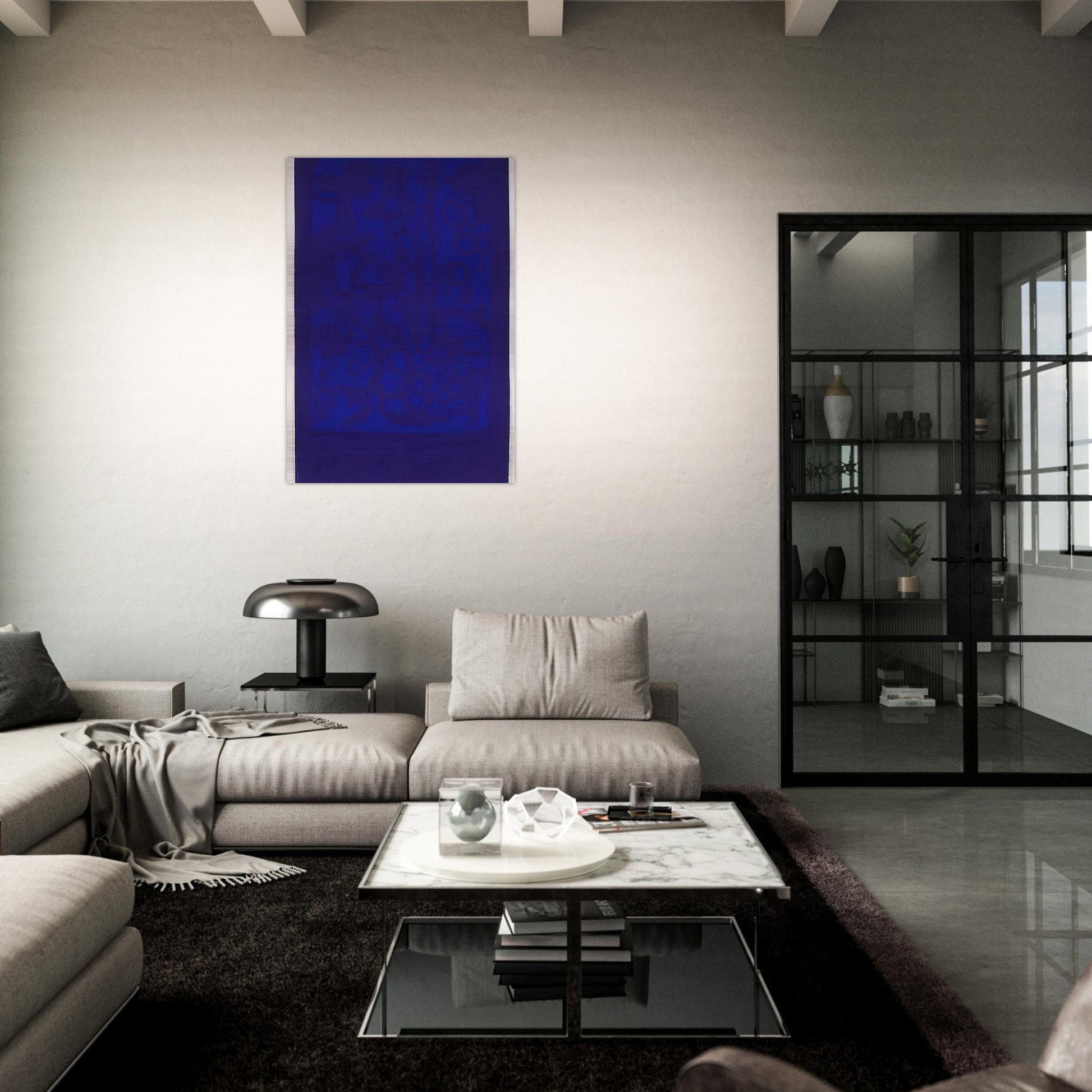 Blue Viola - 1962 - Carla Accardi Brushed Aluminum Print - 70x100 cm / 28x40 inches | Carla Accardi Aluminum Print | Carla Accardi Prints