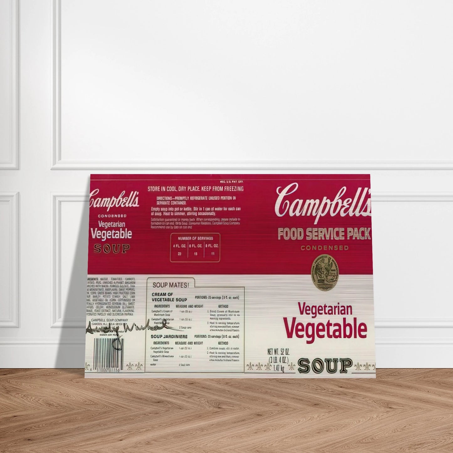 Campbell Soup Company - Andy Warhol Brushed Aluminum Print - 70x100 cm / 28x40 inches | Andy Warhol Aluminum Print | Andy Warhol Prints