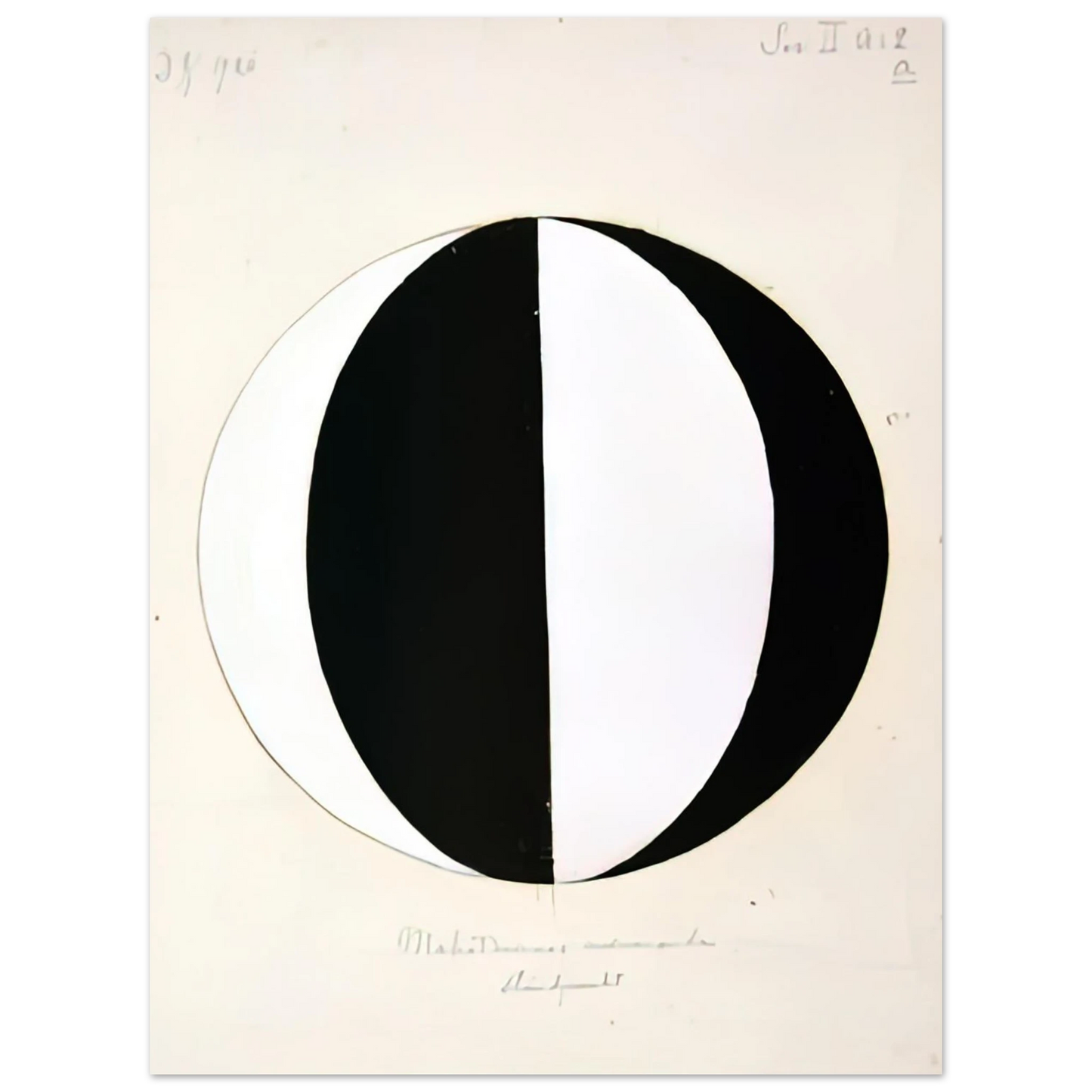 Hilma af Klint - THE MAHATMAS PRESENT STANDING POINT SERIES II NO 2A 1920 Wall art - A1 (59.4 x 84.1  cm) - Premium Wooden Framed Poster With Fine Art Paper-canvas - Wood frame