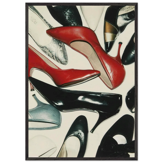 Shoes - Andy Warhol 70x100 cm / 28x40 inches Framed Art Print – Black Wooden Frame