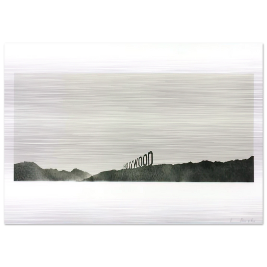 HOLLYWOOD 1969 - Edward Ruscha Brushed Aluminum Print - 70x100 cm / 28x40 inches | Edward Ruscha Aluminum Print | Edward Ruscha Prints