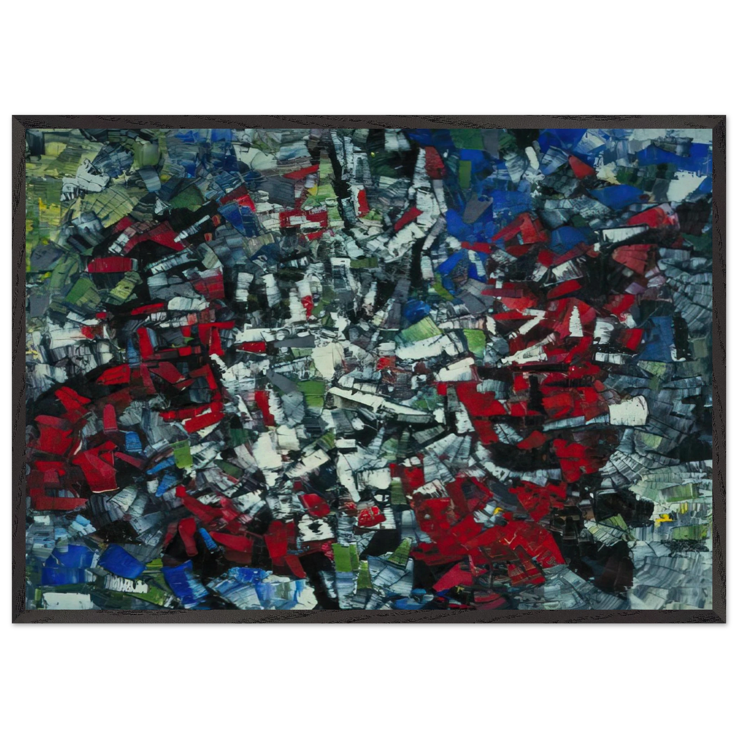 The Wheel II - Jean-Paul Riopelle 70x100 cm / 28x40 inches Framed Art Print – Black Wooden Frame