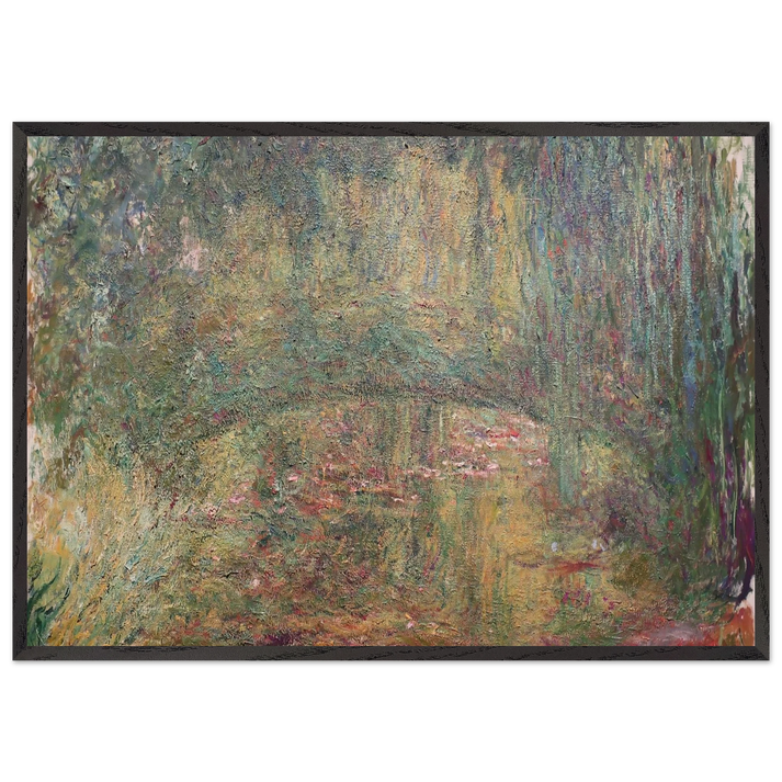 The Japanese Bridge - claude monet 70x100 cm / 28x40 inches Framed Art Print – Black Wooden Frame