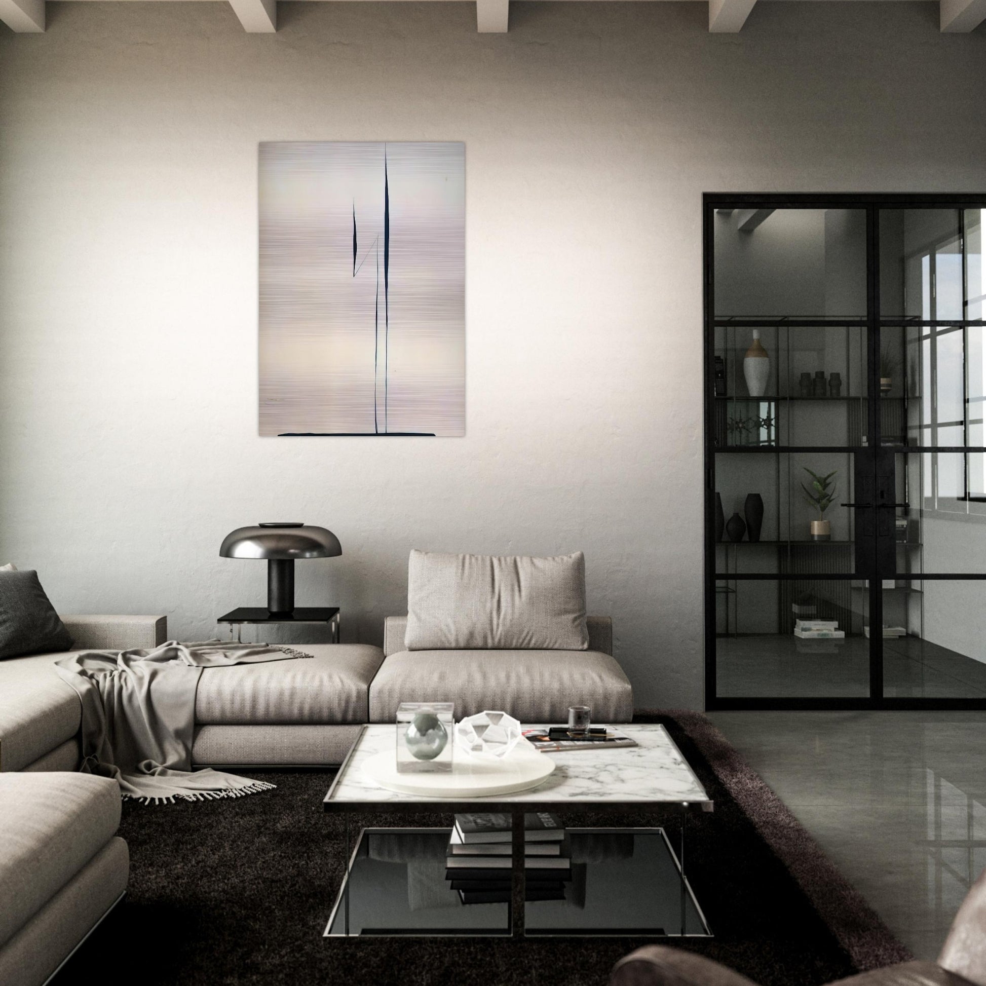 Black Lines 1 - Georgia O'Keeffe Brushed Aluminum Print - 70x100 cm / 28x40 inches | Georgia O'Keeffe Aluminum Print | Georgia O'Keeffe Prints