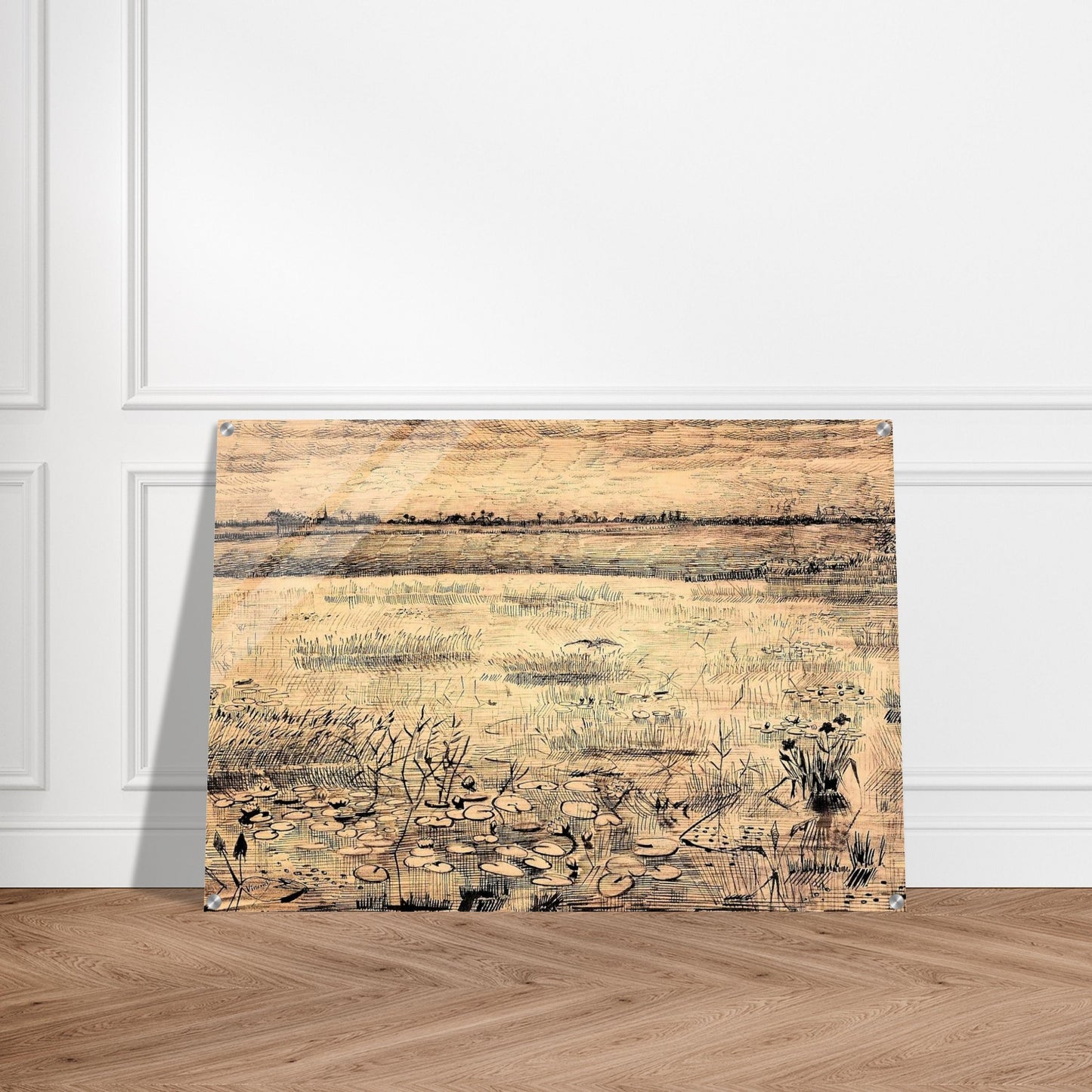 Marsh with Water Lillies - Vincent van Gogh Acrylic Print - 70x100 cm / 28x40″ inches