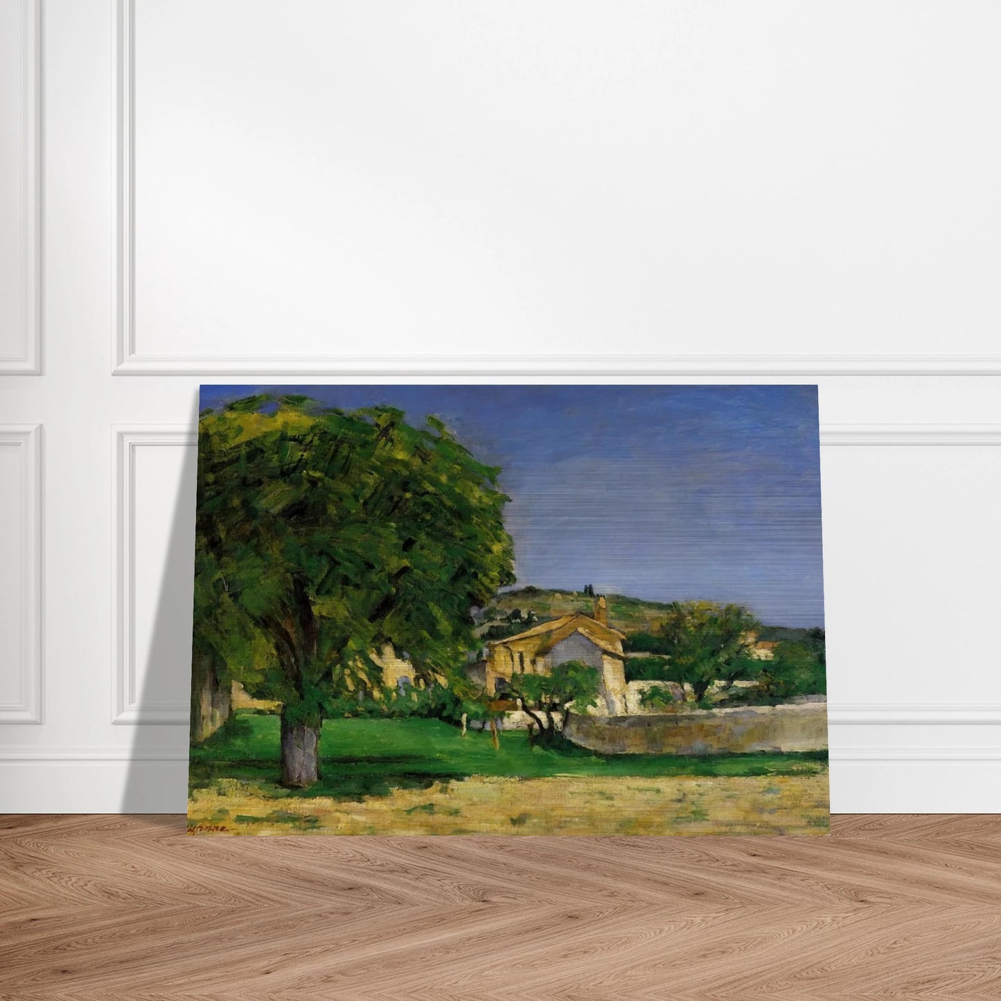 Chestnut Trees and Farmstead of Jas de Bouffin - Paul Cézanne Brushed Aluminum Print - 70x100 cm / 28x40 inches | Paul Cézanne Aluminum Print | Paul Cézanne Prints