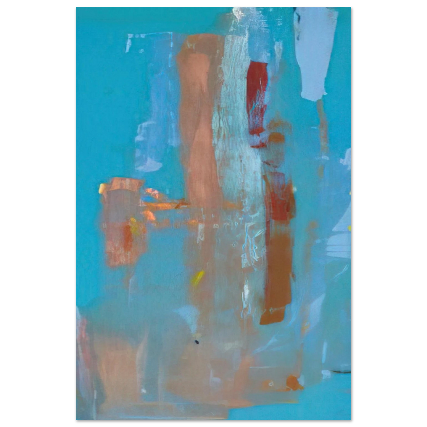 Helen Frankenthaler - In on Blue - 1976 Wall art - 45x60 cm / 18x24 inches - Premium Wooden Framed Poster With Fine Art Paper-canvas - White frame