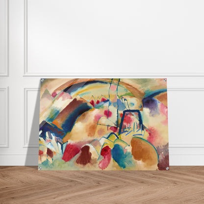 LANDSCAPE WITH CHURCH 1913 - Wassily Kandinsky Acrylic Print - 70x100 cm / 28x40″ inches | Wassily Kandinsky Wall Art | Wassily Kandinsky Prints