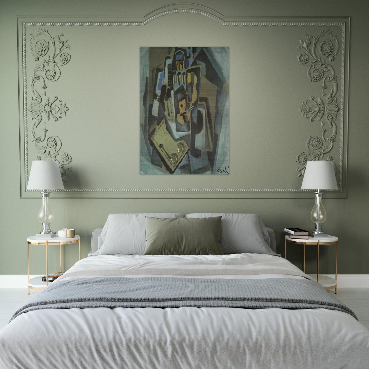 PIERROT AND GUITAR - Salvador Dali Brushed Aluminum Print - 70x100 cm / 28x40 inches | Salvador Dali Aluminum Print | Salvador Dali Prints