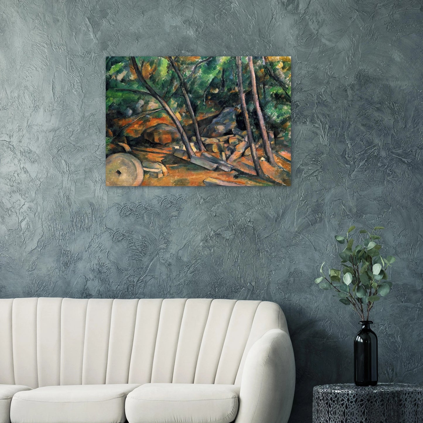 Woods with Millstone - Paul Cézanne Brushed Aluminum Print - 70x100 cm / 28x40 inches | Paul Cézanne Aluminum Print | Paul Cézanne Prints