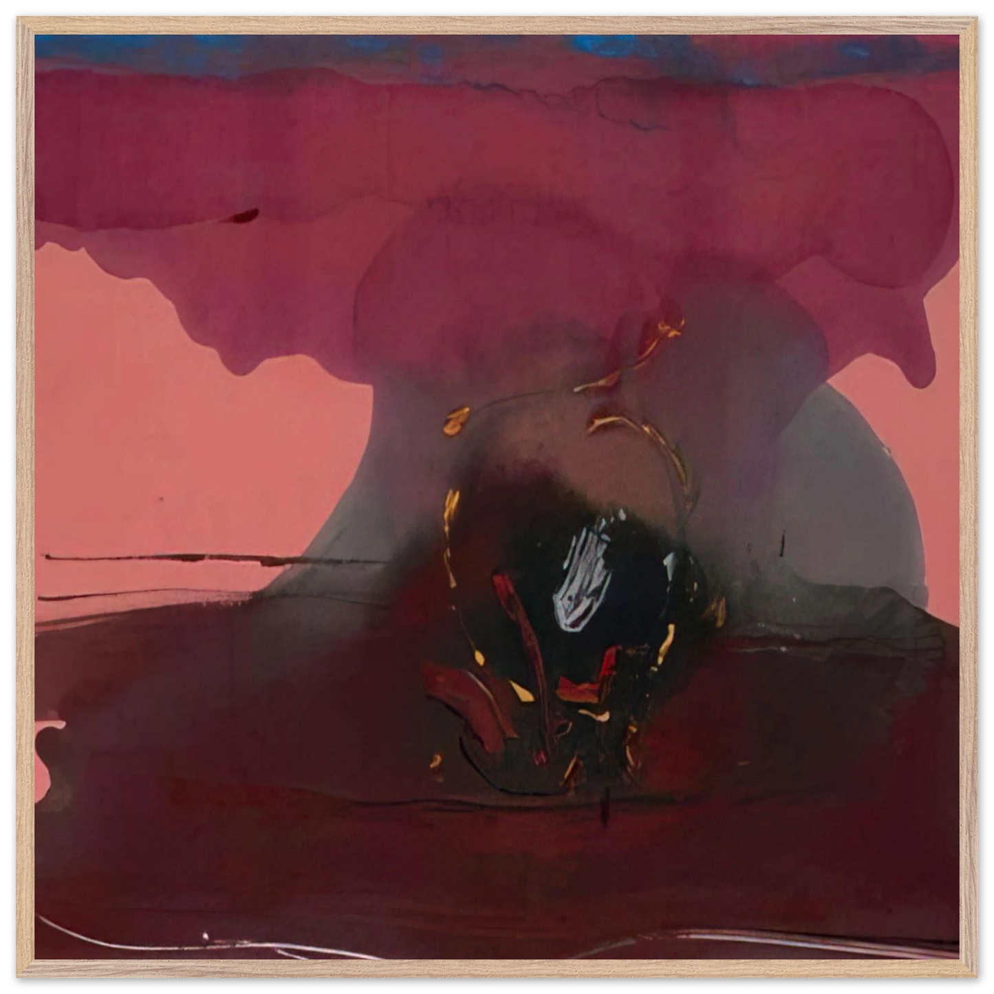 Helen Frankenthaler - Harbinger - 1986 Wall art - 40x50 cm / 16x20 inches - Premium Wooden Framed Poster With Fine Art Paper-canvas - Black frame