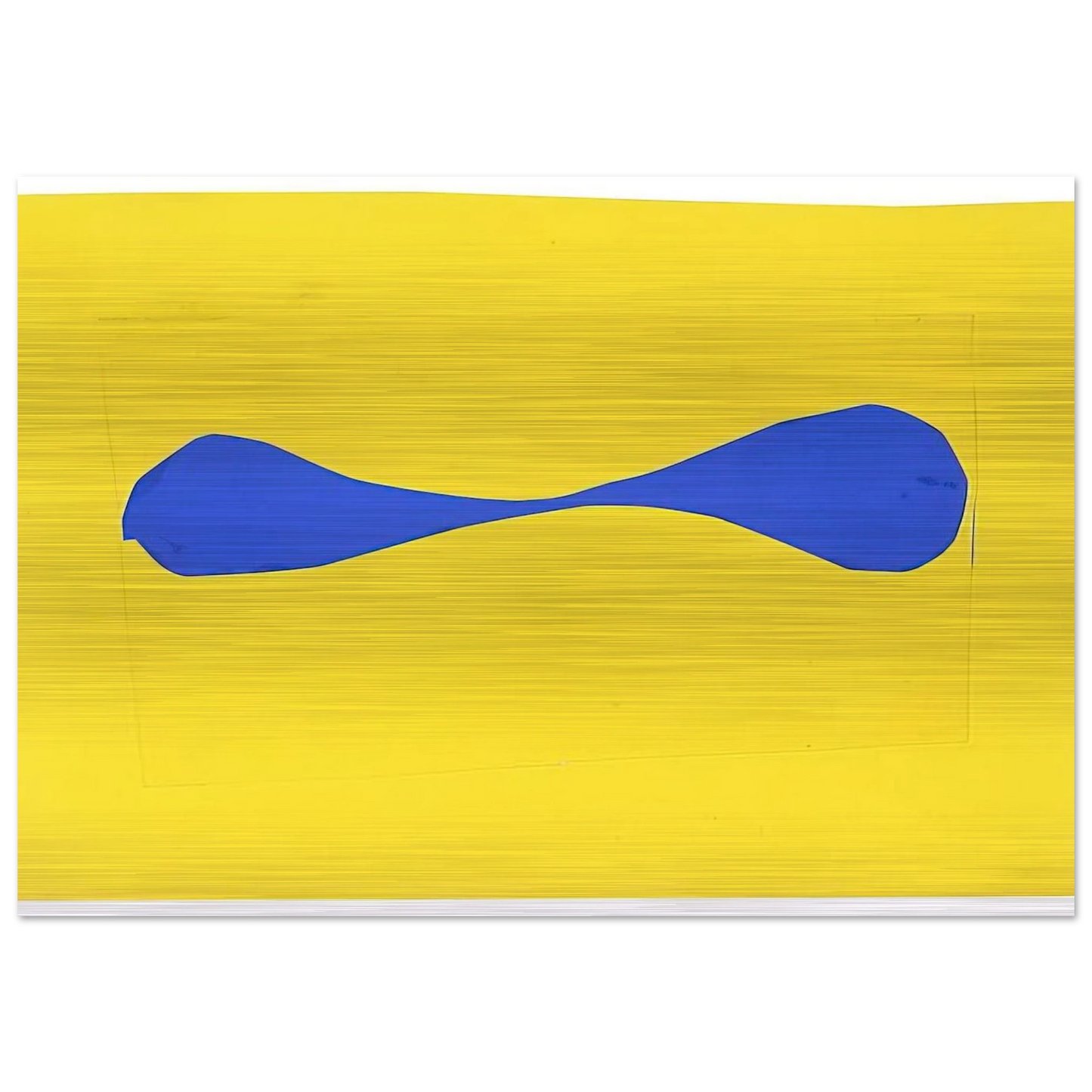 Blue Form on Yellow - Ellsworth Kelly Brushed Aluminum Print - 70x100 cm / 28x40 inches | Ellsworth Kelly Aluminum Print | Ellsworth Kelly Prints