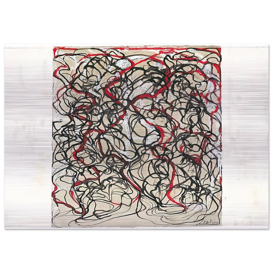 Letter with Red - 2009 - Brice Marden Brushed Aluminum Print - 70x100 cm / 28x40 inches | Brice Marden Aluminum Print | Brice Marden Prints