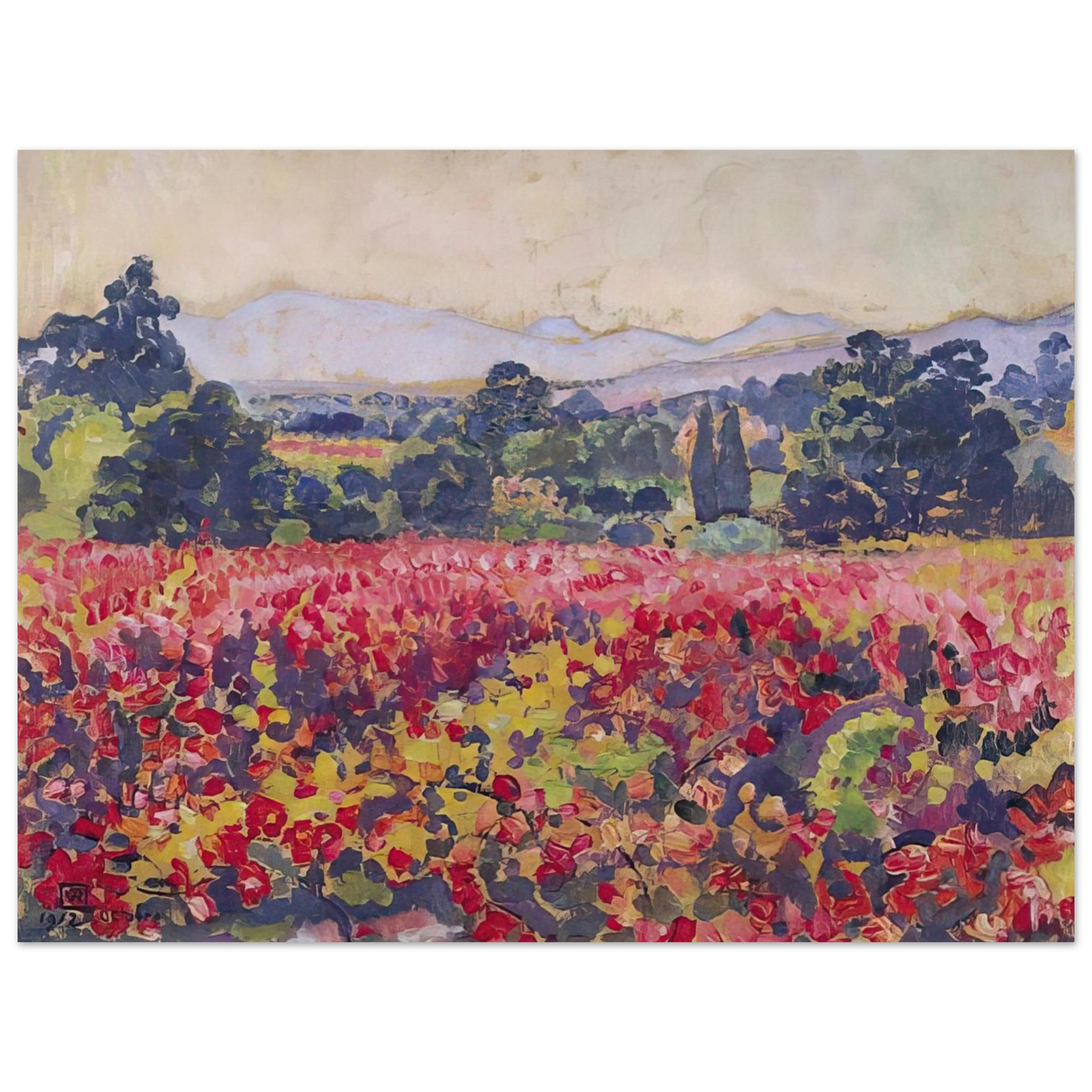 Theo van Rysselberghe - THE VINES IN SAINT CLAIR 1912  75x100 cm / 30x40inches Fine Art Poster