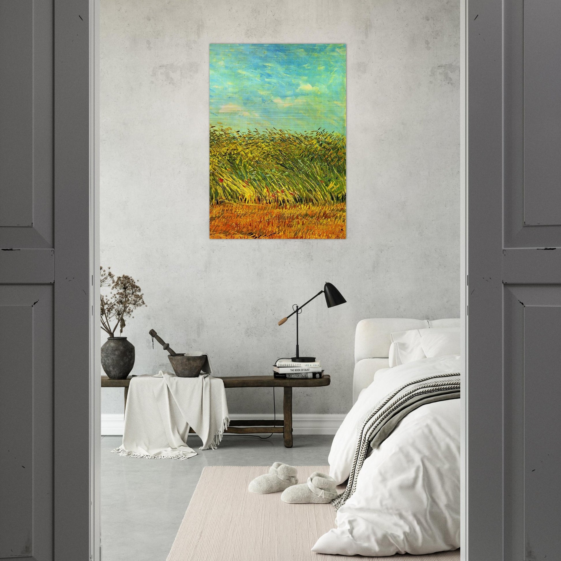 Wheat Field with a Lark - Vincent van Gogh Brushed Aluminum Print - 70x100 cm / 28x40 inches | Vincent van Gogh Aluminum Print | Vincent van Gogh Prints