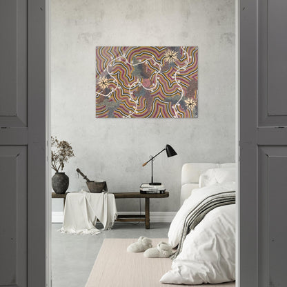 Possum Dreaming - 1996 - Clifford Possum Tjapaltjarri Acrylic Print - 70x100 cm / 28x40″ inches