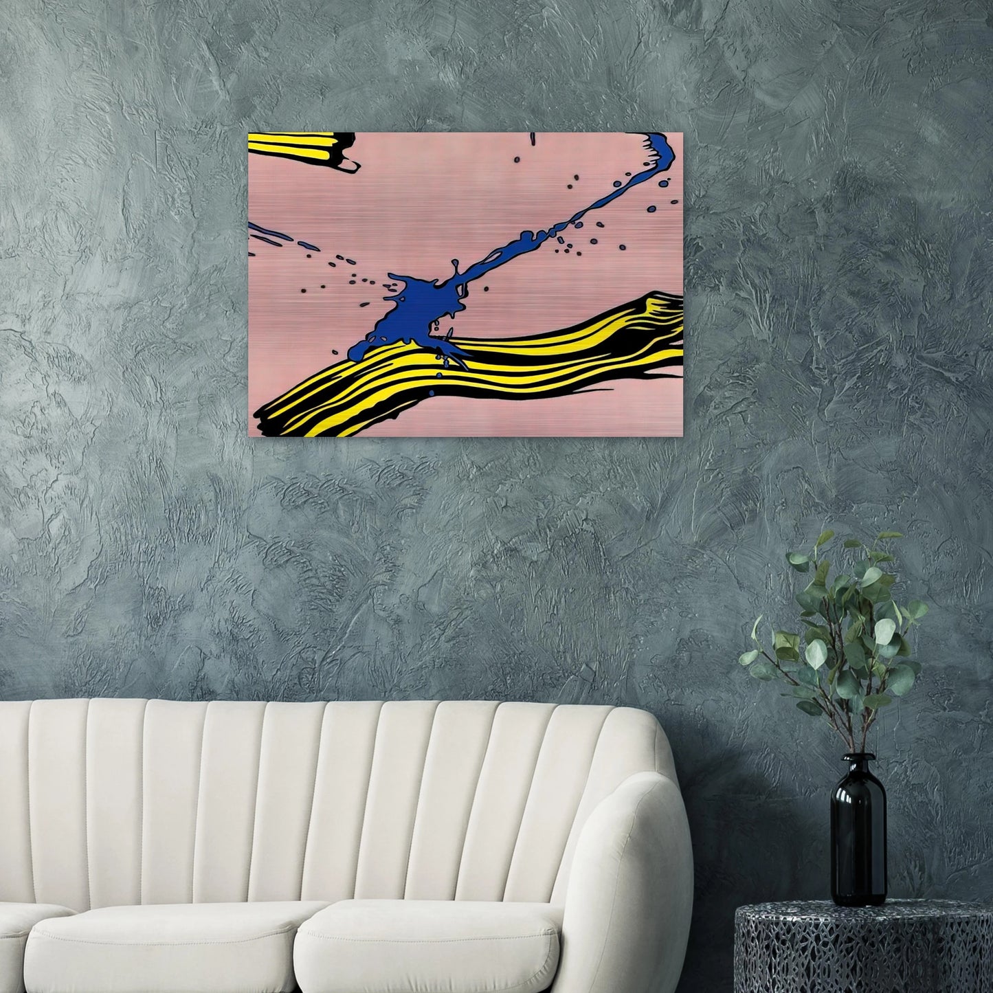 BRUSHSTROKE WITH SPATTER 1966 - Roy Lichtenstein Brushed Aluminum Print - 70x100 cm / 28x40 inches | Roy Lichtenstein Aluminum Print | Roy Lichtenstein Prints