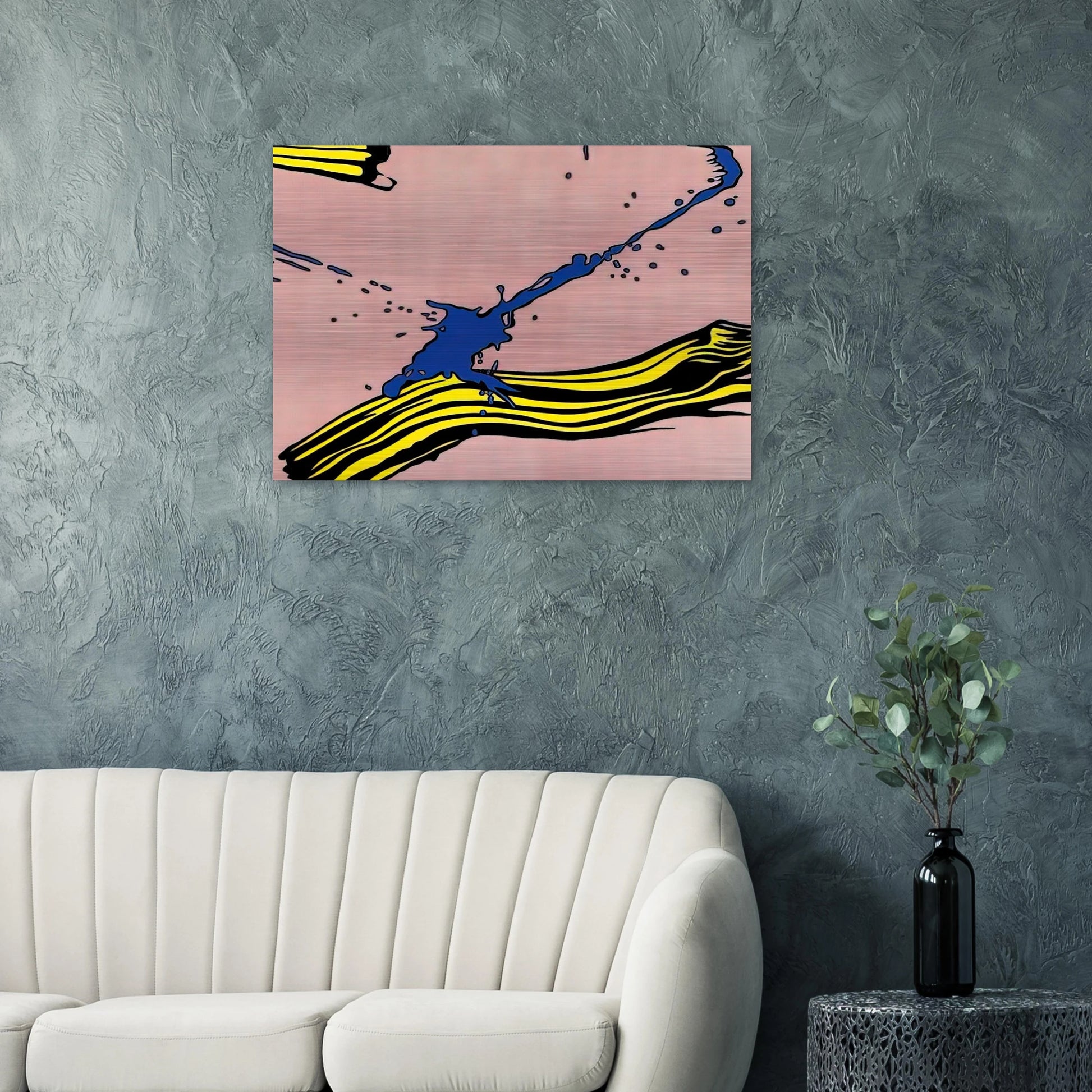 BRUSHSTROKE WITH SPATTER 1966 - Roy Lichtenstein Brushed Aluminum Print - 70x100 cm / 28x40 inches | Roy Lichtenstein Aluminum Print | Roy Lichtenstein Prints