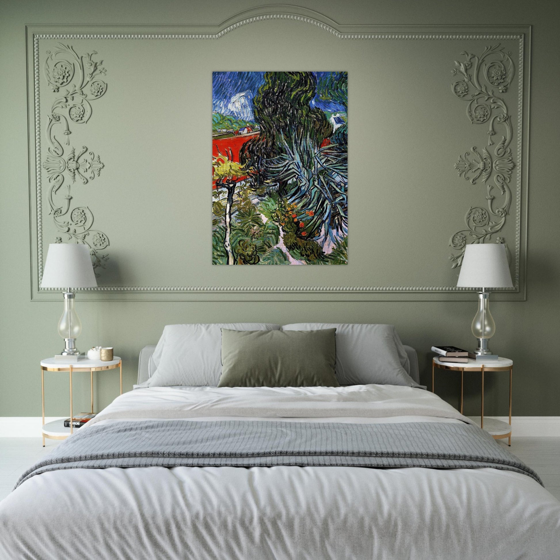 The Garden of Doctor Gachet at Auvers-sur-Oise - Vincent van Gogh Brushed Aluminum Print - 70x100 cm / 28x40 inches | Vincent van Gogh Aluminum Print | Vincent van Gogh Prints