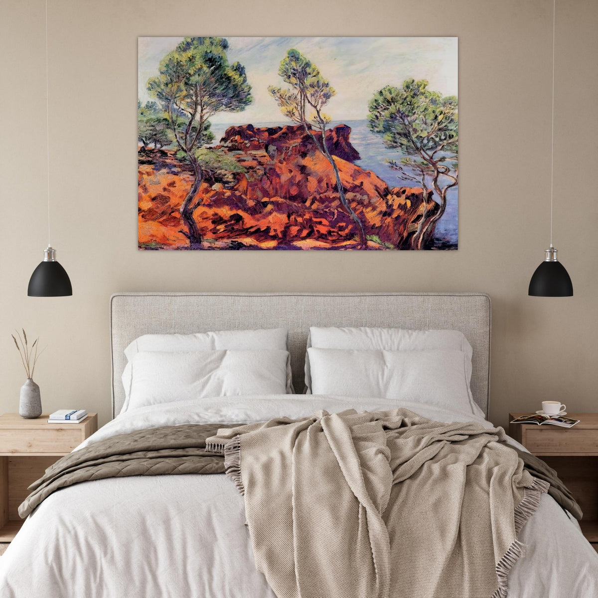 Agay, les Roches Rouges - 1901 - Armand Guillaumin Art Prints - 100x150 cm / 40x60″ inches | Armand Guillaumin Poster | Armand Guillaumin Prints