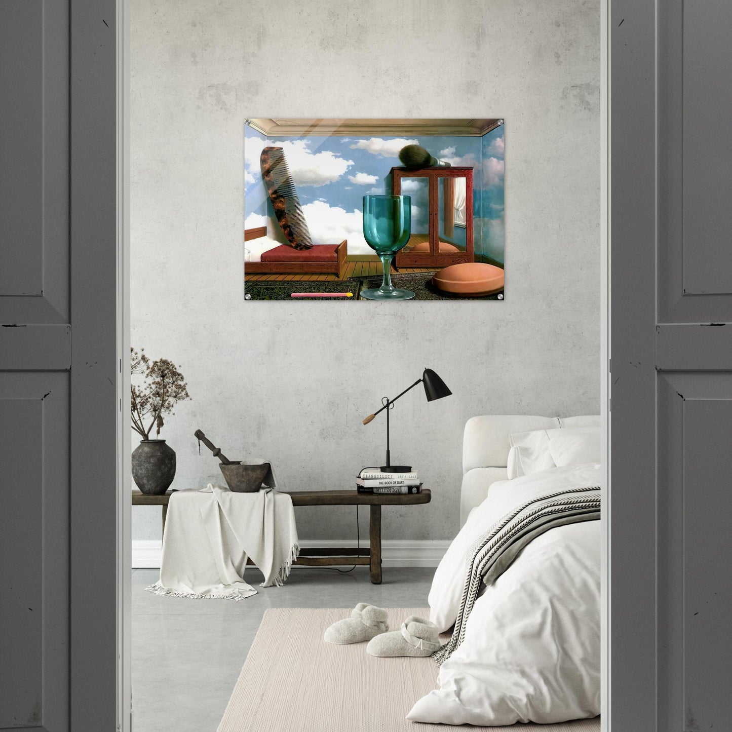 PERSONAL VALUES 1952 - Rene Magritte Acrylic Print - 70x100 cm / 28x40″ inches | Rene Magritte Wall Art | Rene Magritte Prints