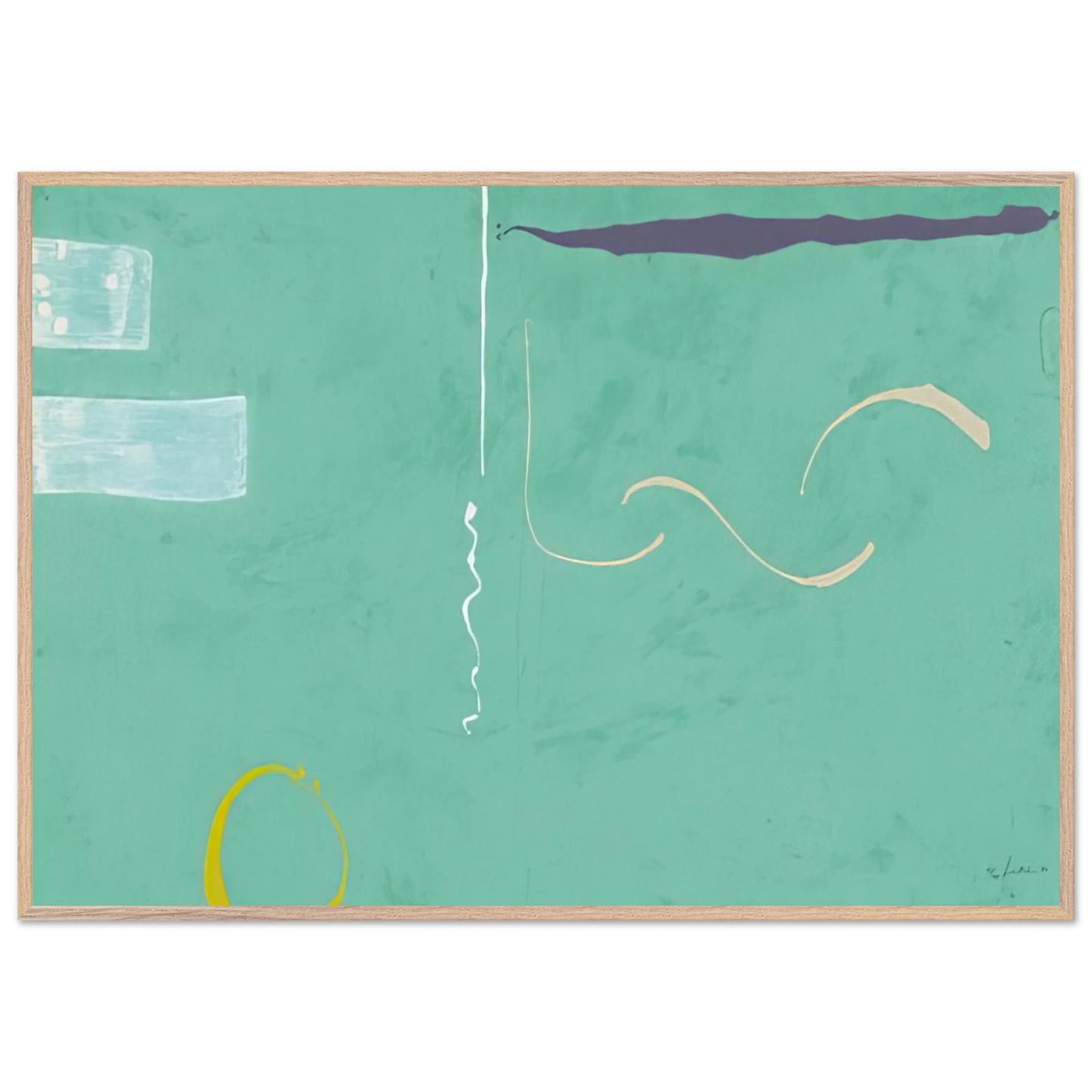 Helen Frankenthaler - Tahiti - 1989 Wall art - A2 (42 x 59.4  cm) - Premium Wooden Framed Poster With Fine Art Paper-canvas - Wood frame