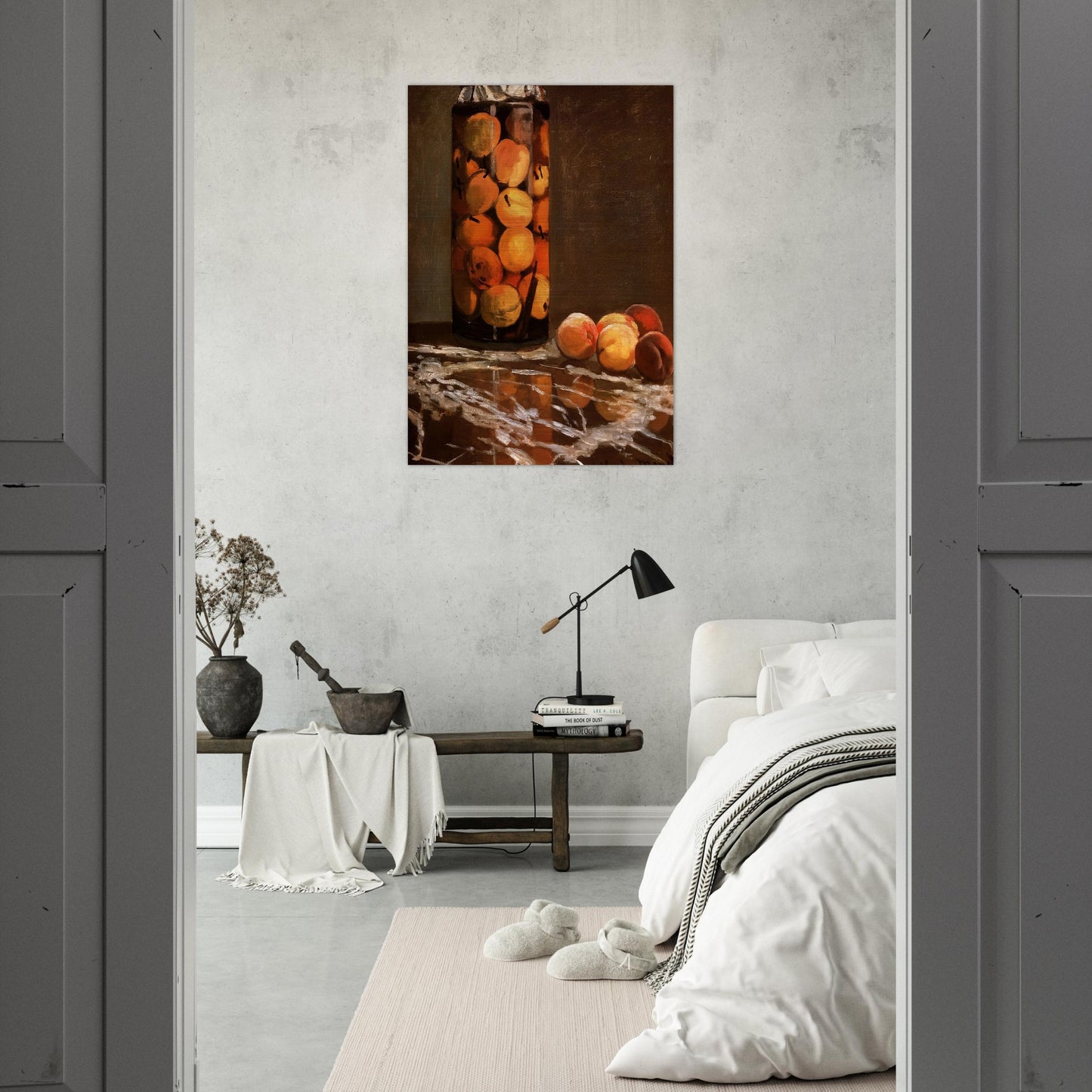 Jar Of Peaches - claude monet Brushed Aluminum Print - 70x100 cm / 28x40 inches | claude monet Aluminum Print | claude monet Prints